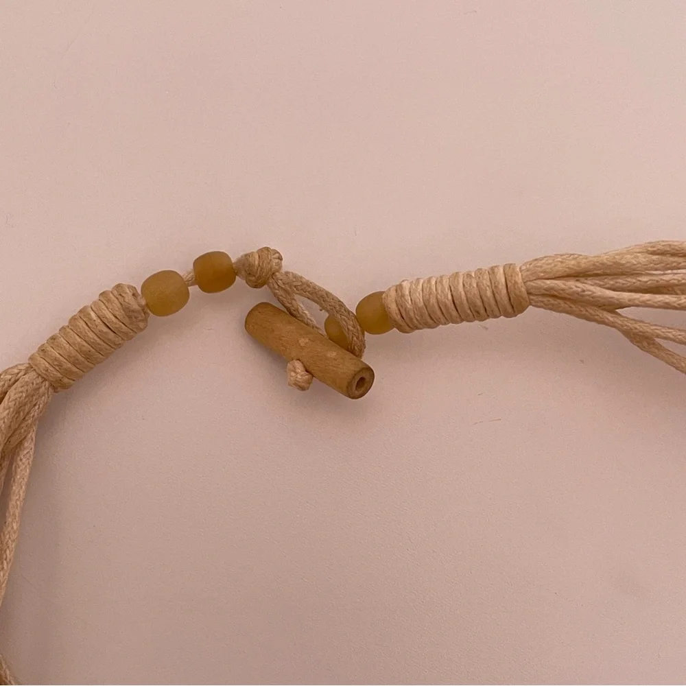 Vintage HAWAIIAN Real SHELL Wood Summer Beach Tropical Mermaid Vacation Necklace